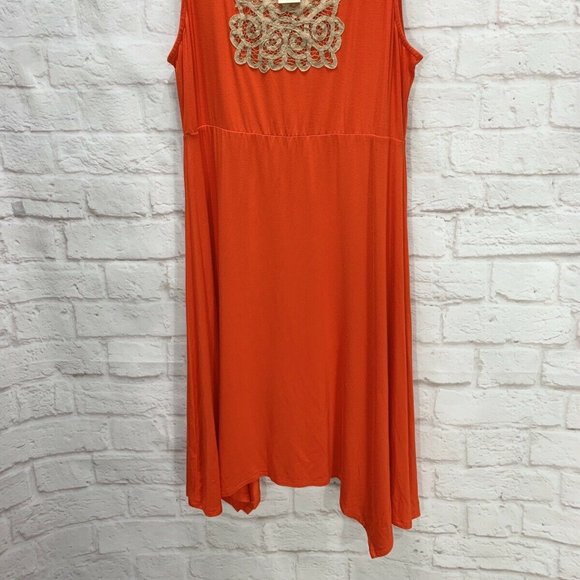 NWT Soma Dress Soutache Sleeveless Jersey Orange - Picture 2 of 10